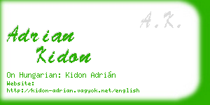 adrian kidon business card
